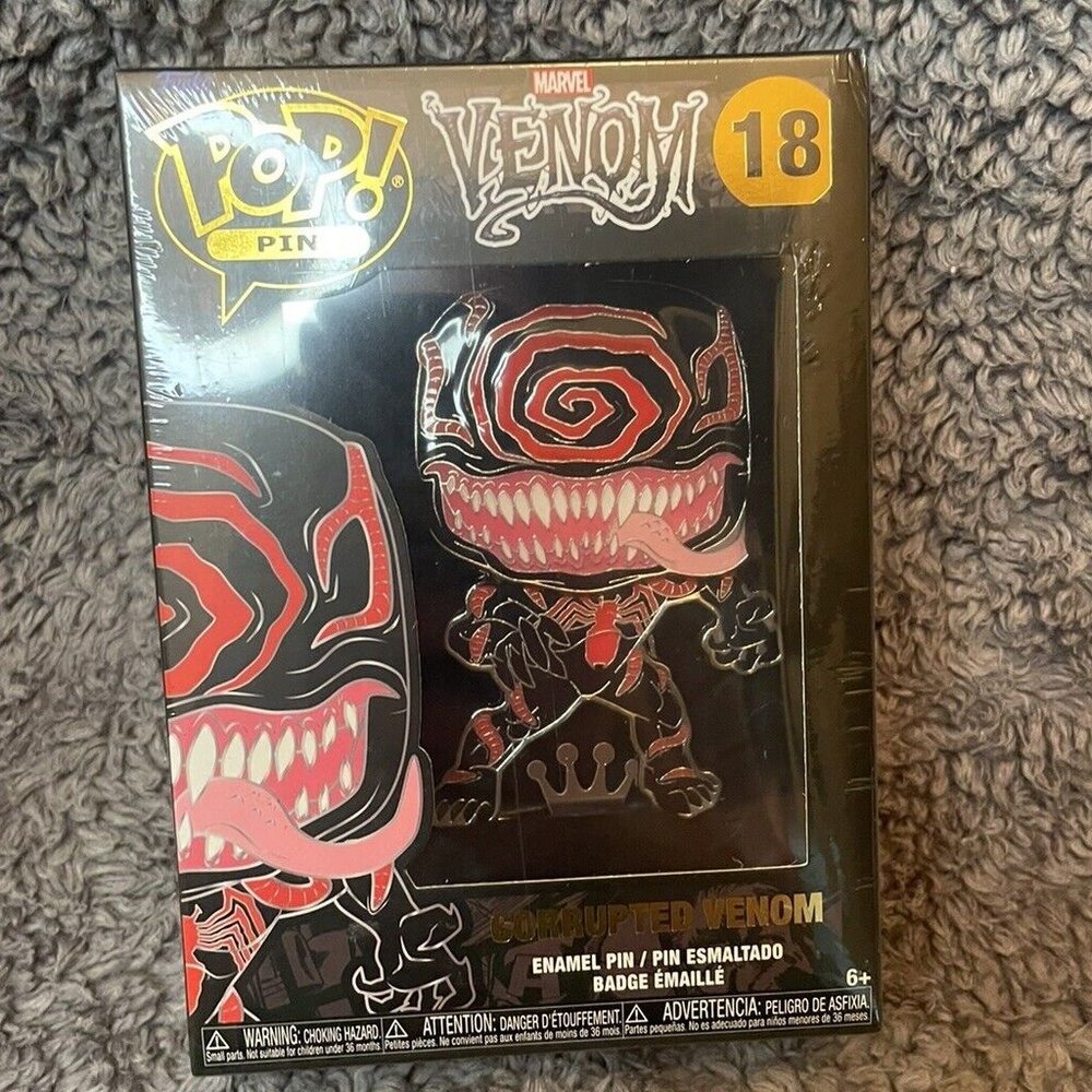 FUNKO POP! PIN Marvel - Corrupted Venom Enamel Pin #18 NEW Almost 4"